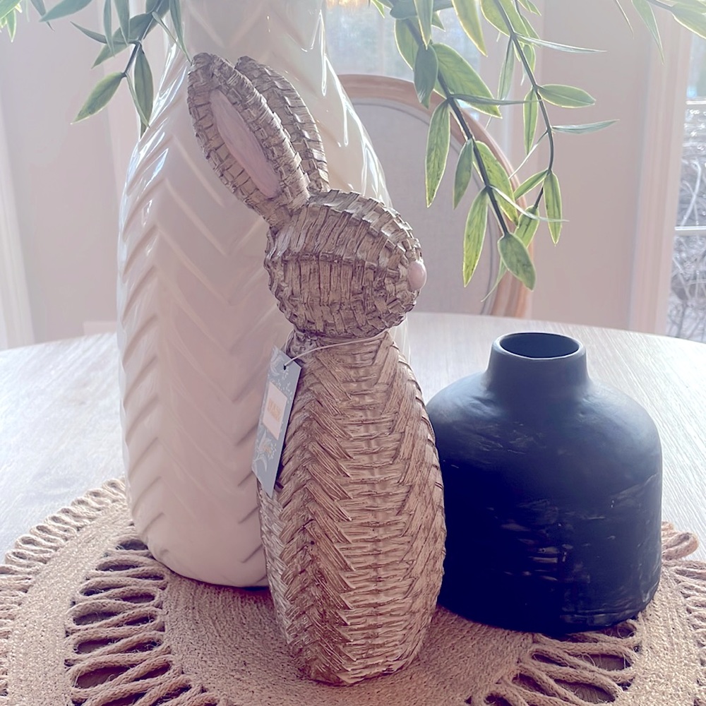 Faux Wicker Farmhouse Bunny